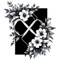 infinity, cross, flowers, geometry tattoo design idea