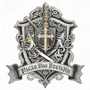 psalms 23:4 with 5 Crusader knights surround designs that compliment tattoo design idea