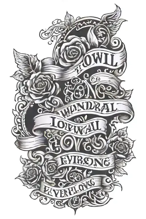 three song titles, wonderwall, everlong, lovesong  tattoo design idea