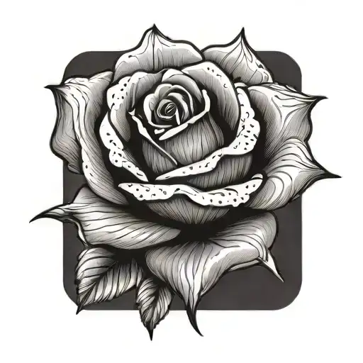 realistic Rose flower tattoo design idea