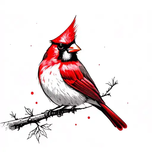 red cardinal tattoo design idea