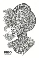 African Polynesian tribal patterns tattoo design idea