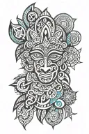 African Polynesian tribal patterns tattoo design idea