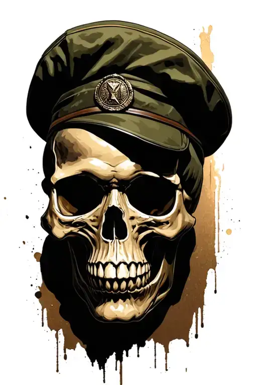 "onyx 72" "onyx 72" skull with military beret commando tattoo design idea