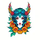 Create arm closure in the Elder Scool and Neo Traditional Eastern tattoo design idea