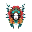 Create arm closure in the Elder Scool and Neo Traditional Eastern tattoo design idea