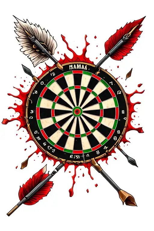 darts board ripped skin tattoo design idea