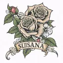 rose name susana tattoo design idea