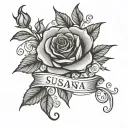 rose name susana tattoo design idea