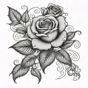 rose name susana tattoo design idea