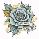 rose name susana tattoo design idea