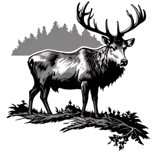 Scottish Stag tattoo design idea