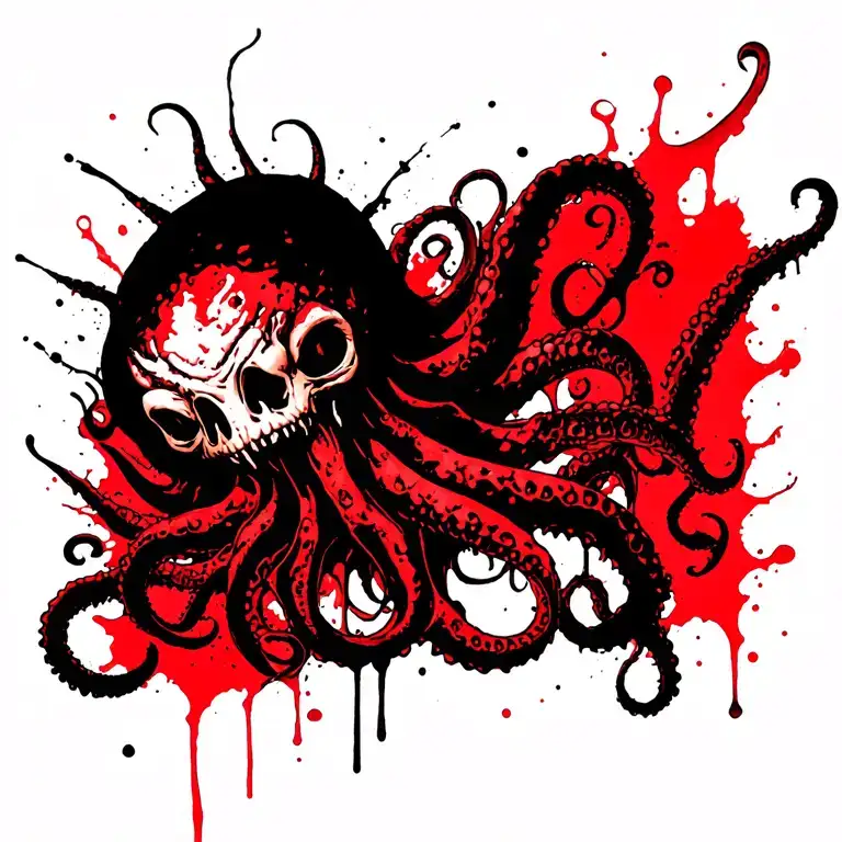 eldritch cthulhu rising tentacles tattoo design idea