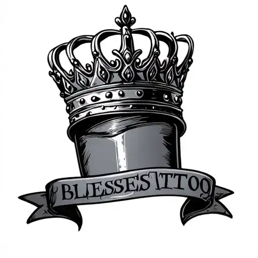 blessed king crown tattoo design idea