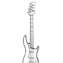 bass guitar neck tattoo design idea