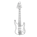 bass guitar neck tattoo design idea