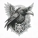 raven guard with beaky mask from warhammer 40k universe tattoo design idea