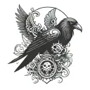 raven guard with beaky mask from warhammer 40k universe tattoo design idea