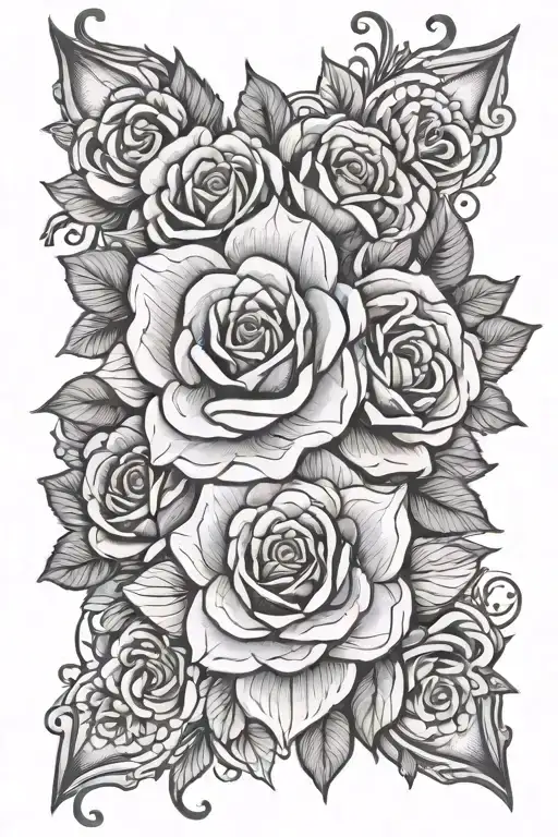 mandala with roses and cornicello tattoo design idea