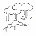 Fine line cloud with rain. Not abstract. The border if the cloud shaped in the word 'mom'. tattoo design idea