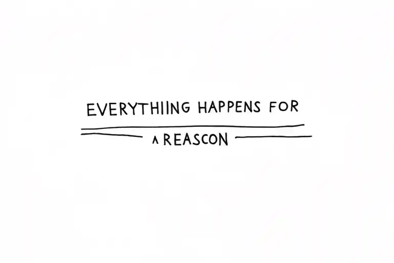 EVERYTHING HAPPENS FOR A REASON  tattoo design idea