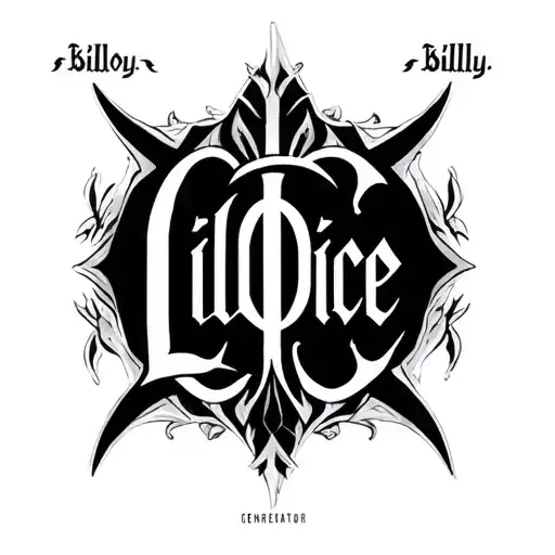 "LilDice/Bhilly" Two Word Ambigram Generator tattoo design idea