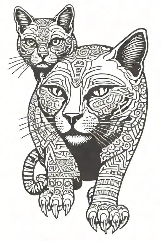 egyptian cat tattoo design idea