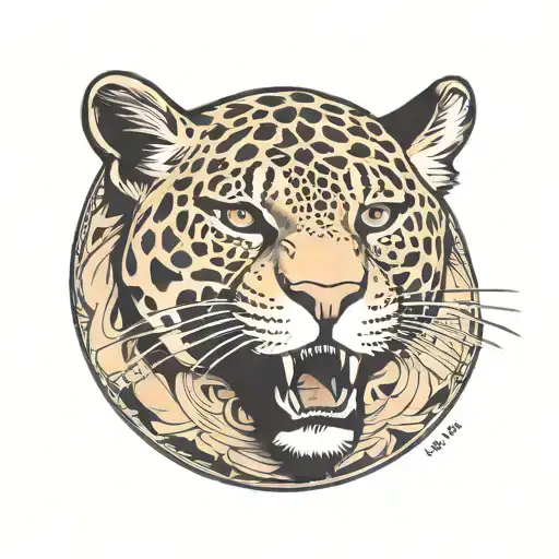 Jaguar disc tattoo design idea