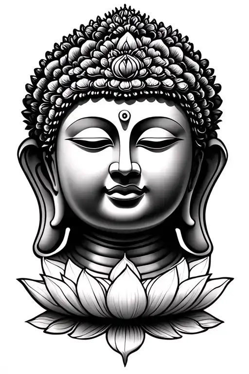 buddha lotus tattoo design idea