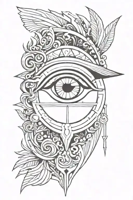 Greek God Illuminati Eyes along tattoo design idea