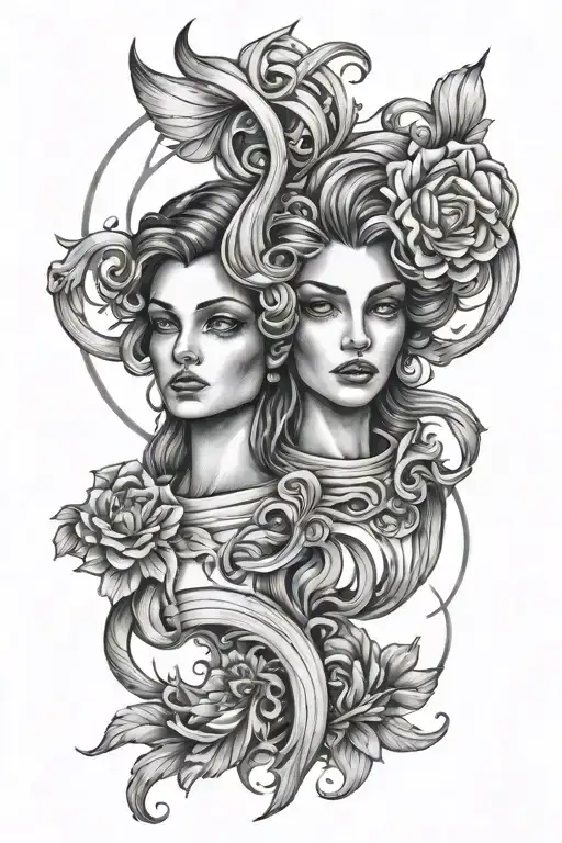 Gemini tattoo design idea