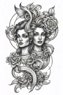 Gemini tattoo design idea