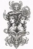 Gemini tattoo design idea