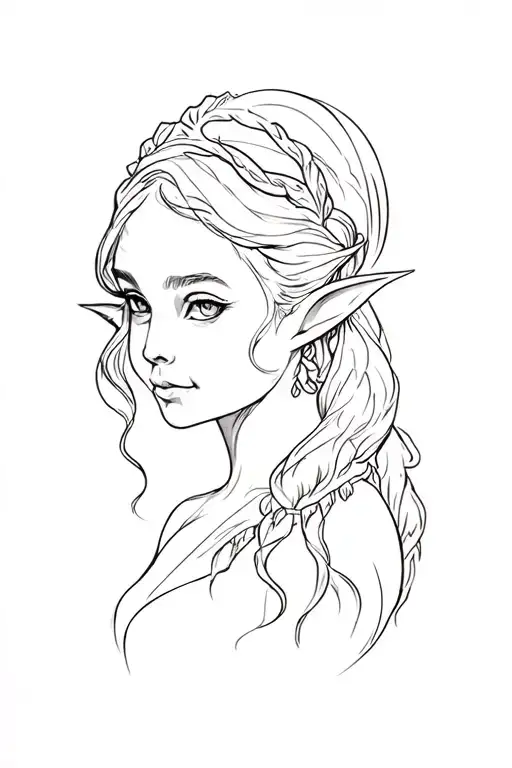 plus size elf tattoo design idea