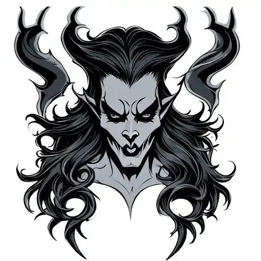 Disney hades headshot looking tattoo design idea