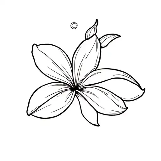 frangipani with crescent moon rising tattoo design idea