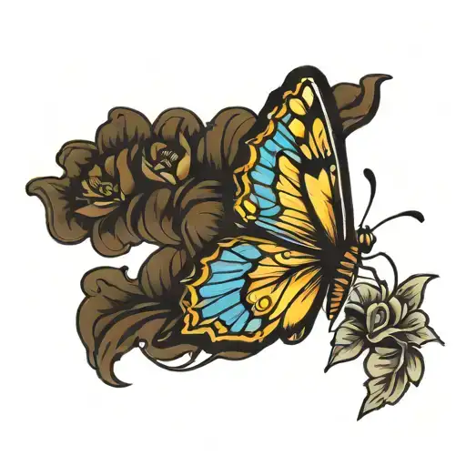 my brothers keeper with butterfly    tattoo design idea
