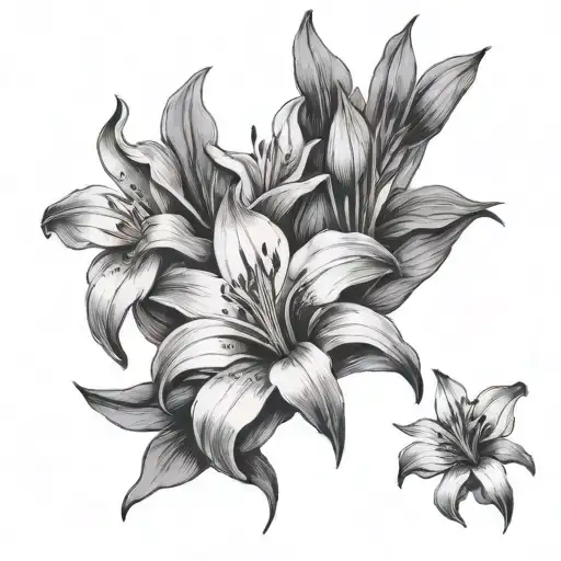 Lillie flowers long and wispy tattoo design idea