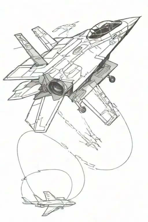 fighter jet (f-35), aliens, EVE from WALLE, si vis pacem tattoo design idea