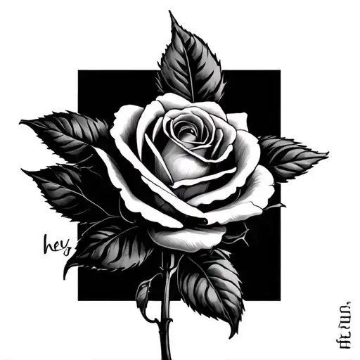rose with hey Jude lyrics incorporated tattoo design idea