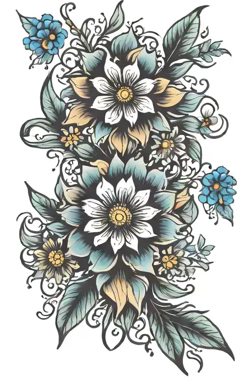 wildflowers autism symbol tattoo design idea