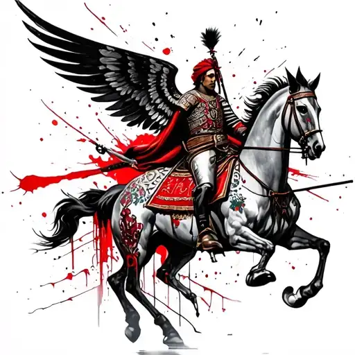 winged hussar and Belarus tattoo design idea