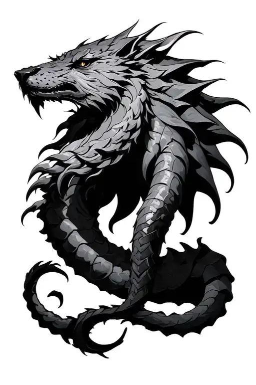 Hel Fenrir Jormungandr tattoo design idea