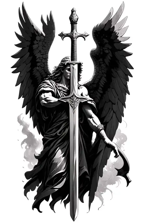 Would like to based it on the sword of Saint Michael’s archangel as my guide and something that can reflect self trust tattoo design idea