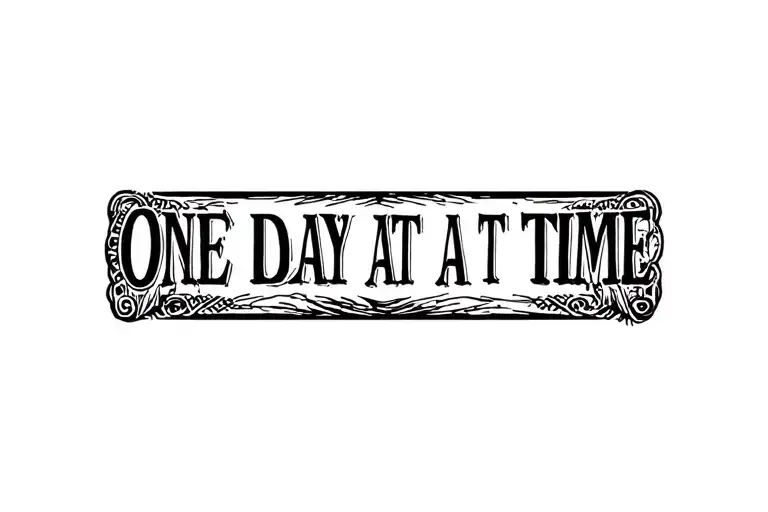 "One Day at a Time" Arm band tattoo tattoo design idea
