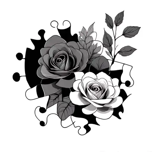 better together in puzzle peices 8-26-23 tattoo design idea