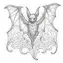 gothic bat tattoo design idea