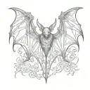 gothic bat tattoo design idea