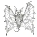 gothic bat tattoo design idea