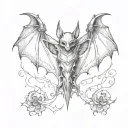gothic bat tattoo design idea